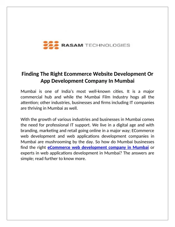 Top Mobile Application Development Companies in Mumbai