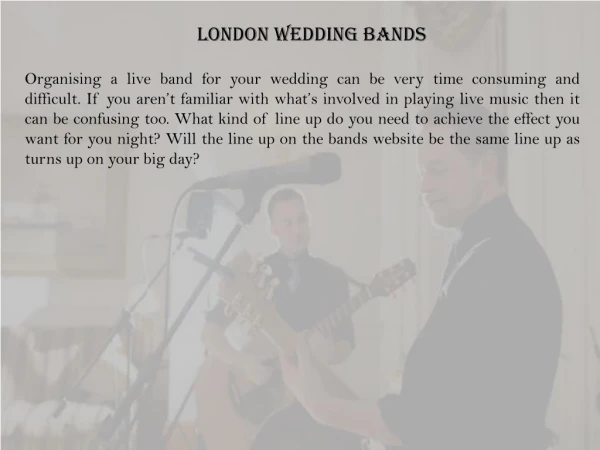 Hire the Best Wedding Bands in London