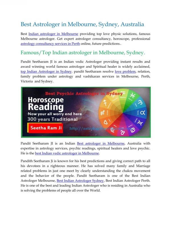 Best astrologer in Melbourne,australia