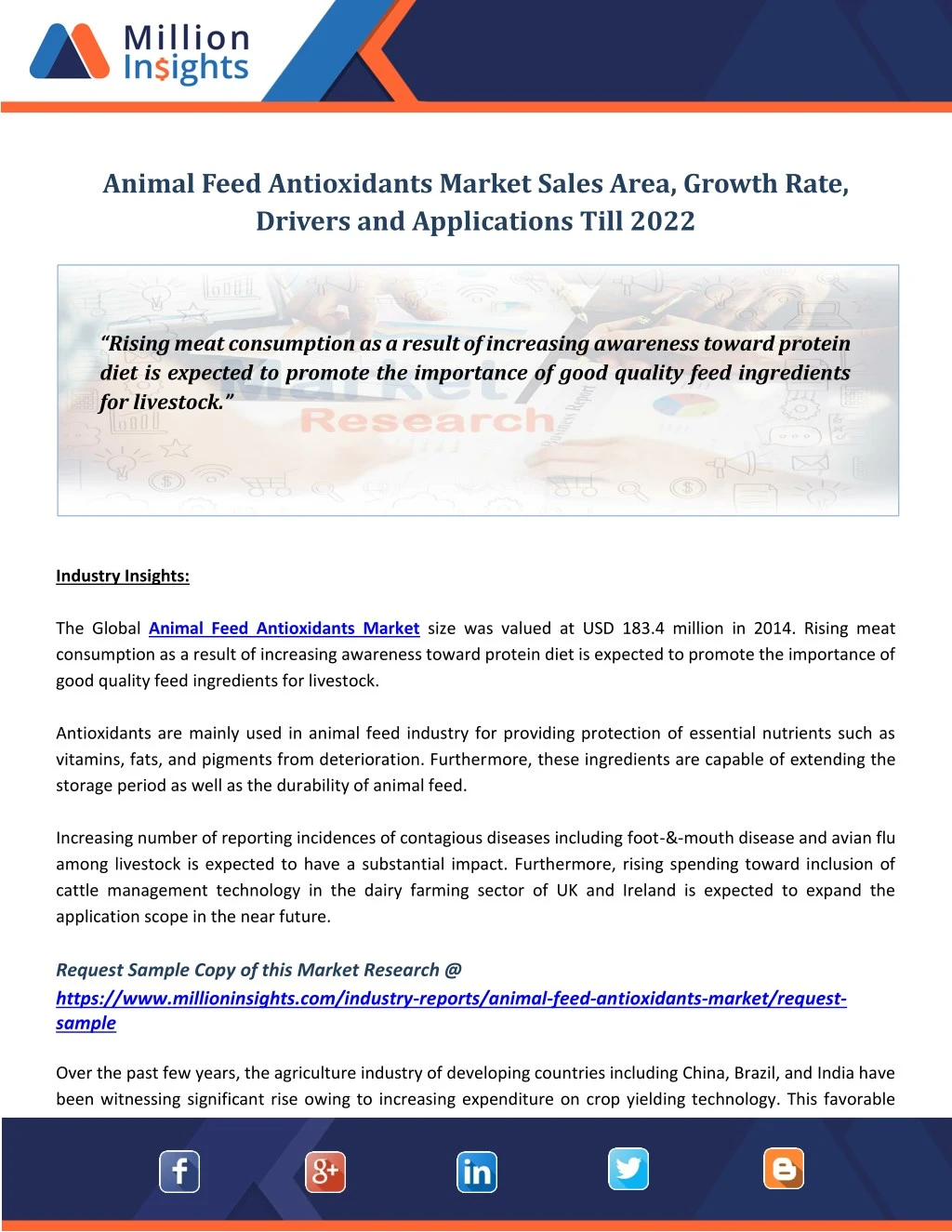 animal feed antioxidants market sales area growth