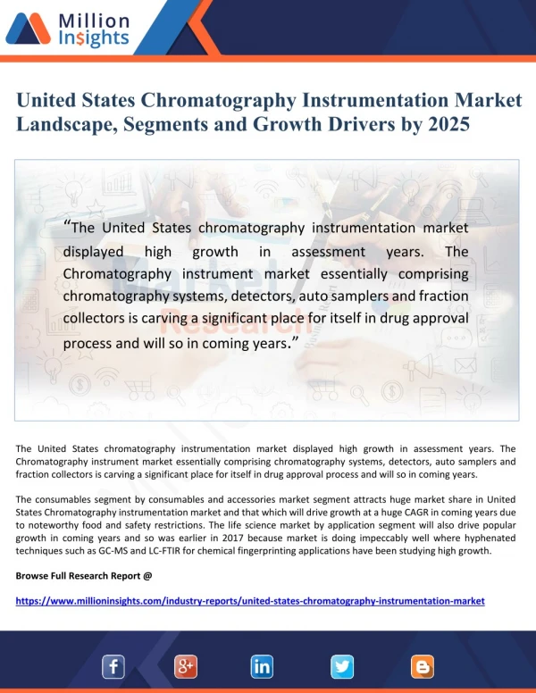 United States Chromatography Instrumentation Market Landscape, Segments and Growth Drivers by 2025