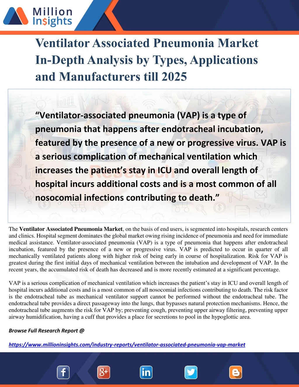 ventilator associated pneumonia market in depth