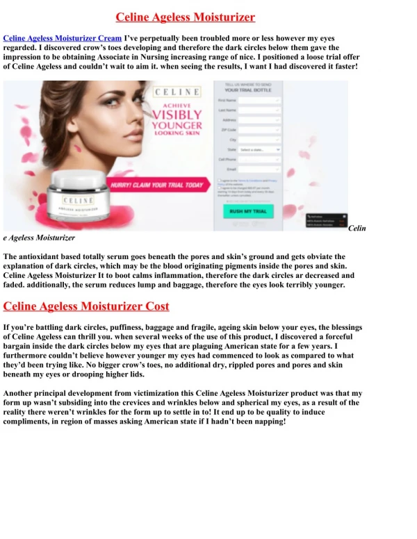 Celine Ageless Moisturizer Cream Review Price & Then Buy