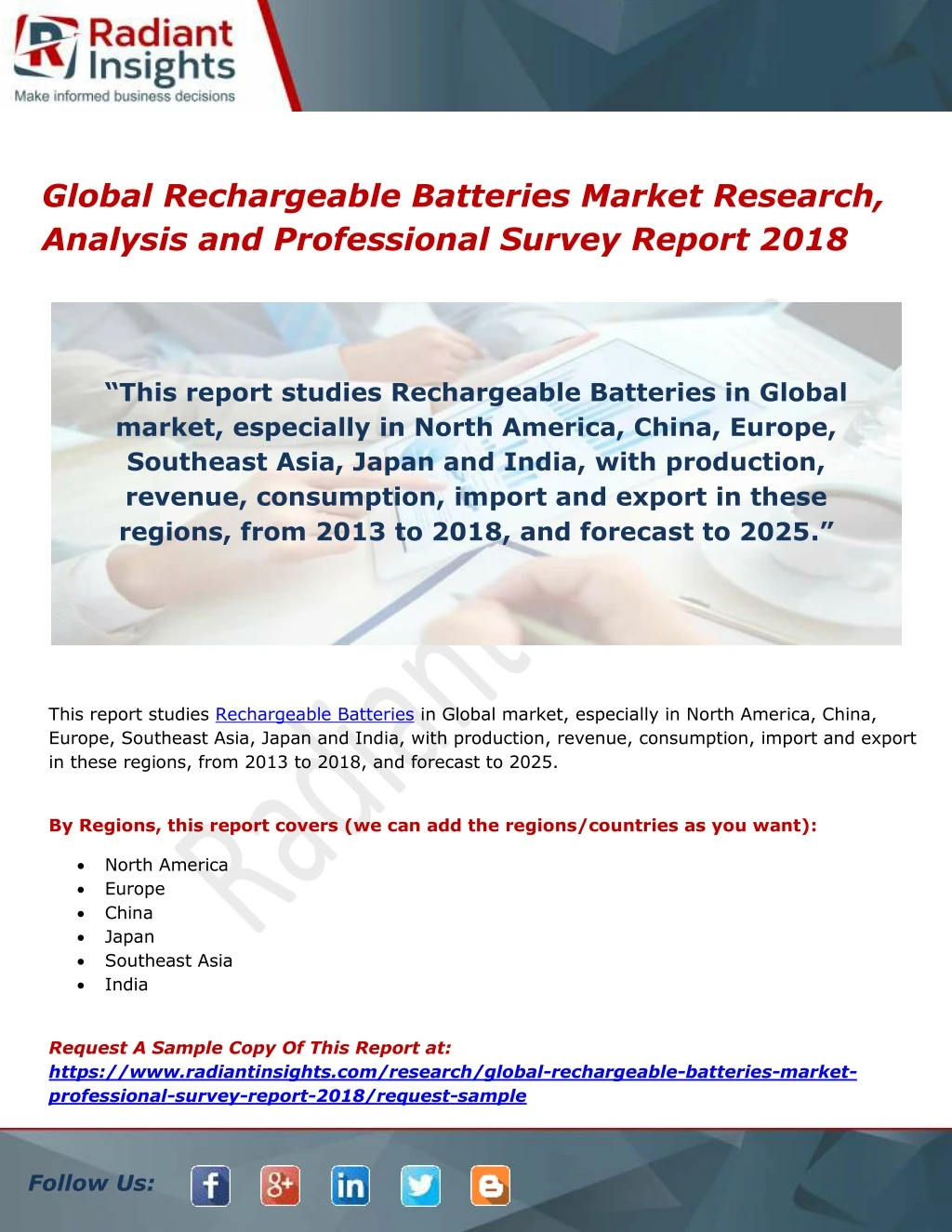 global rechargeable batteries market research