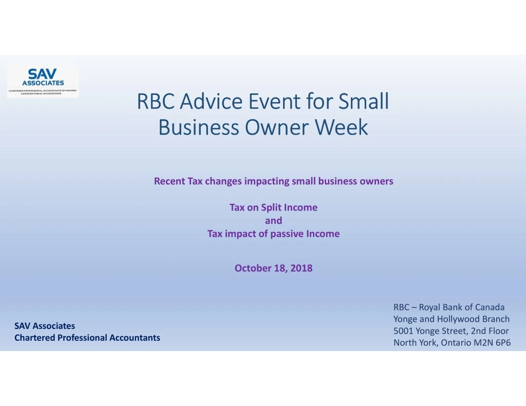 rbc advice event for small rbc advice event