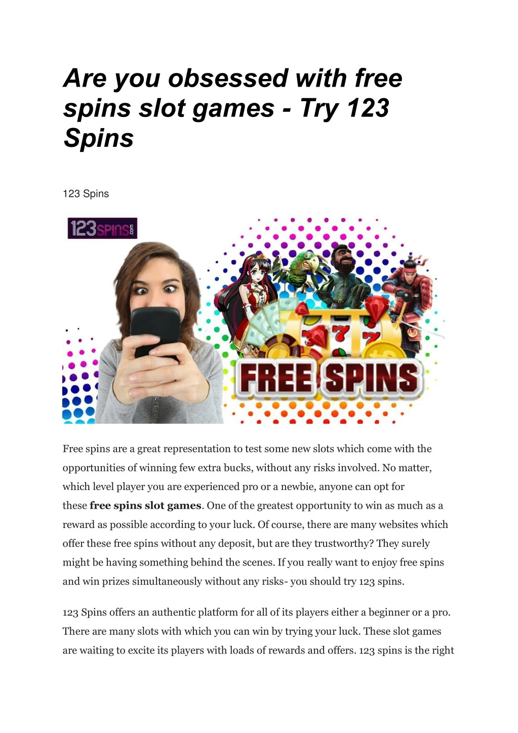 are you obsessed with free spins slot games