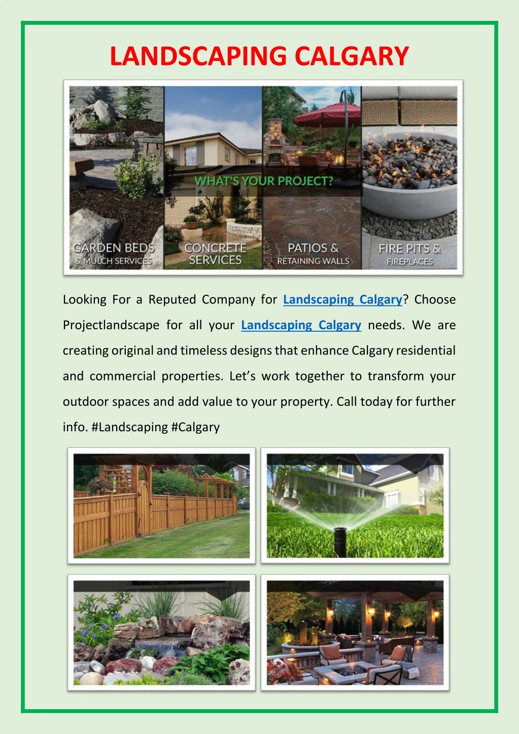 landscaping calgary looking for a reputed company
