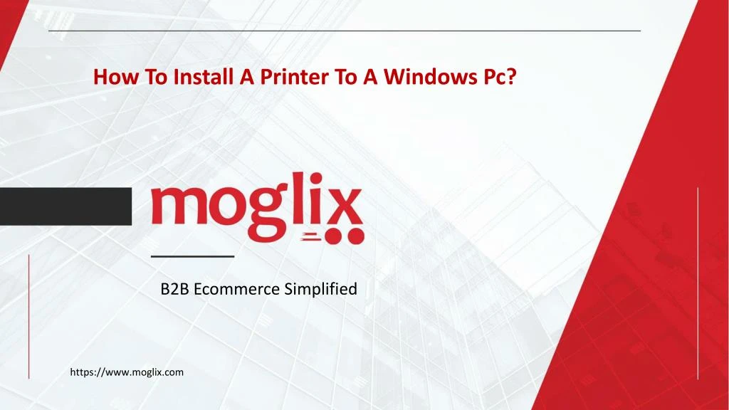 how to install a printer to a windows pc