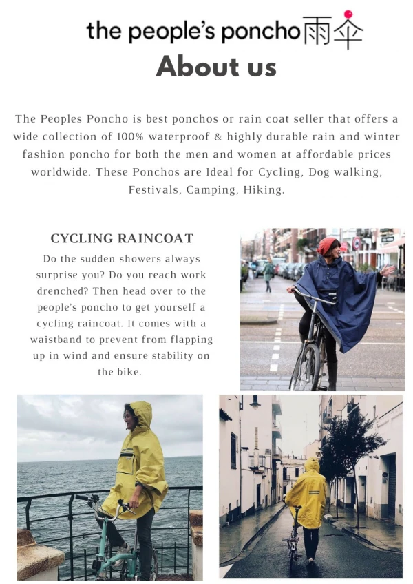 Buy Waterproof Fashion Poncho Online from The People's Poncho