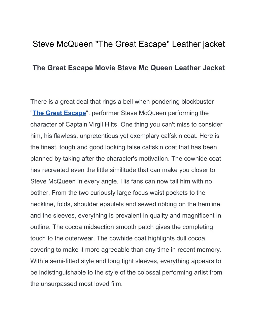 steve mcqueen the great escape leather jacket