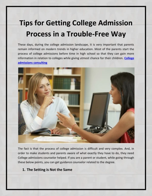 Tips for Getting College Admission Process in a Trouble-Free Way