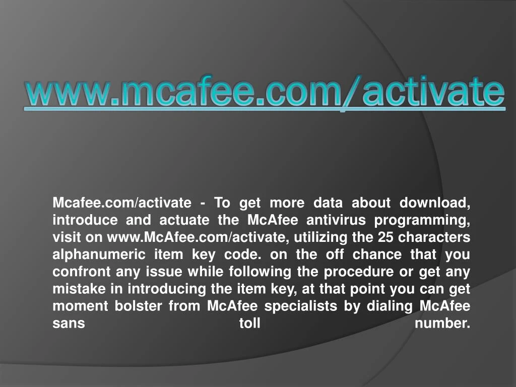 www mcafee com activate