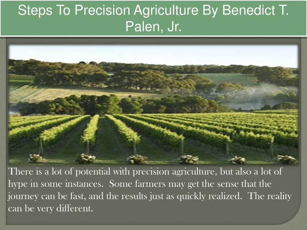 steps to precision agriculture by benedict