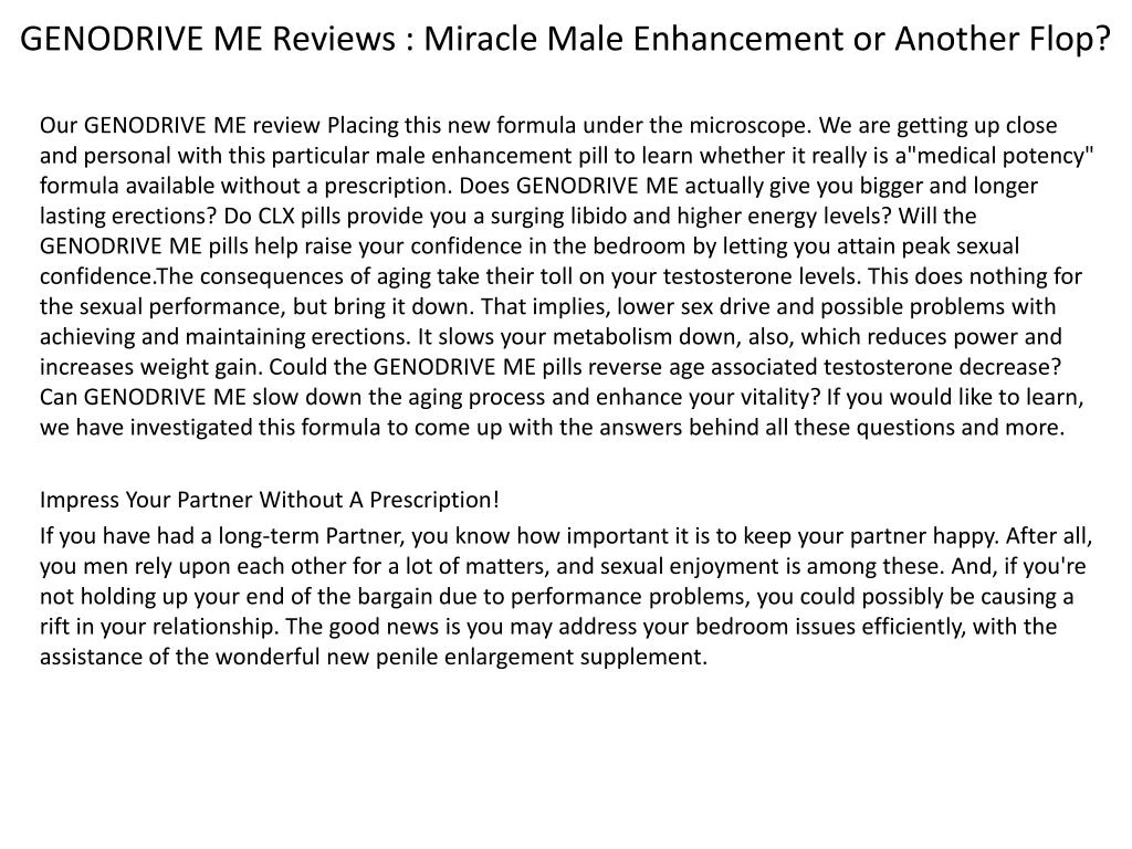 genodrive me reviews miracle male enhancement or another flop