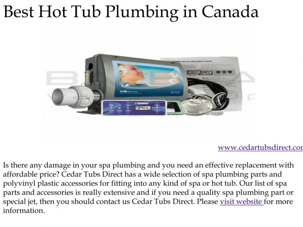 Best Hot Tub Plumbing in Canada
