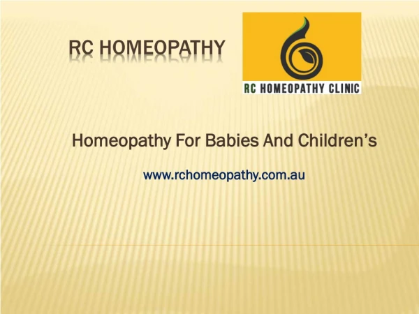 Homeopathy For Babies and Children's