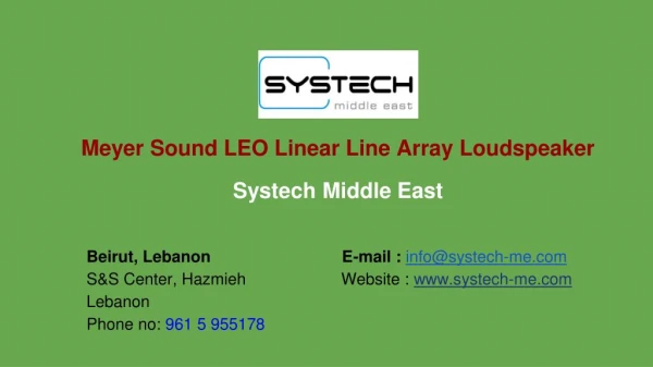 Meyer sound leo linear line array loudspeaker