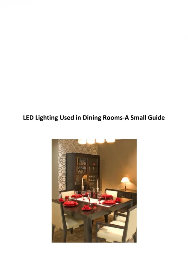 LED Lighting Used in Dining Rooms-A Small Guide
