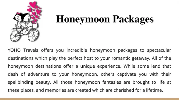 Honeymoon packages | International Tour Packages | Domestic Tour Packages