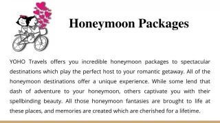Honeymoon packages | International Tour Packages | Domestic Tour Packages