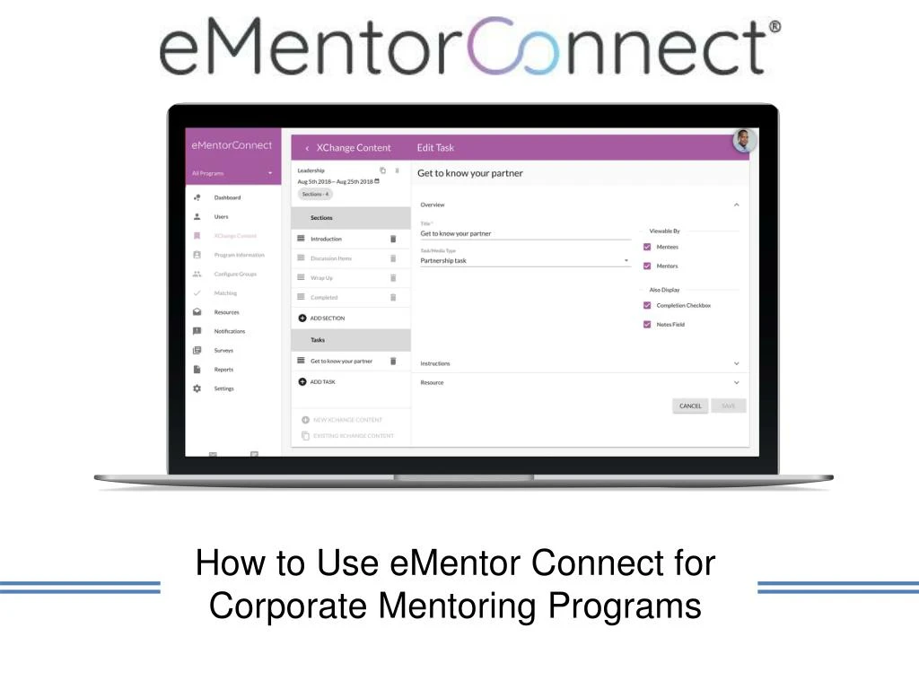 how to use ementor connect for corporate