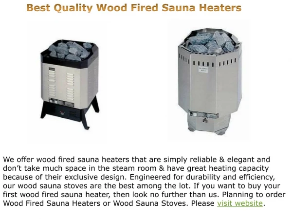 Best Quality Wood Fired Sauna Heaters