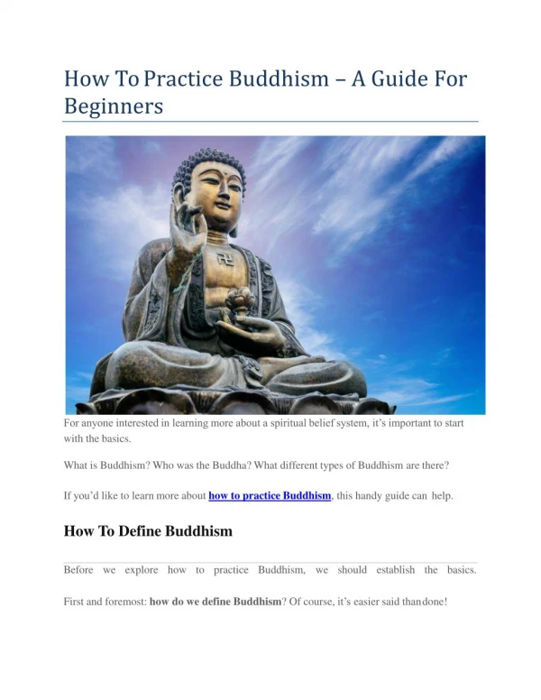 How To Practice Buddhism – A Guide For Beginners