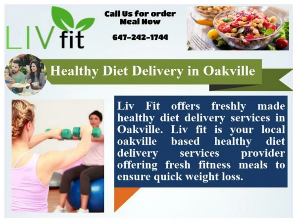 Healthy Diet Delivery in Oakville