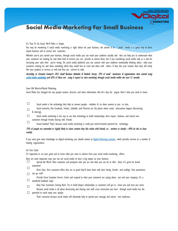 Social Media Marketing Helpful for Small Business