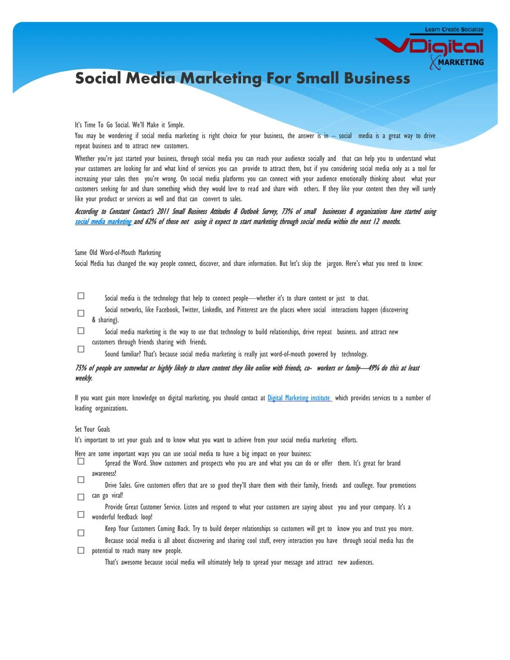 social media marketing for small business