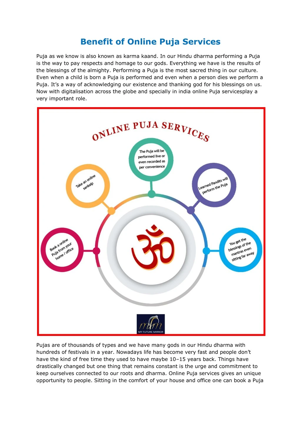 benefit of online puja services