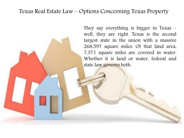 Buying/Selling Real Estate in Texas