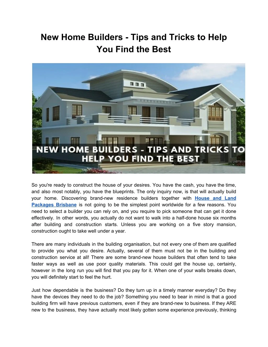 new home builders tips and tricks to help