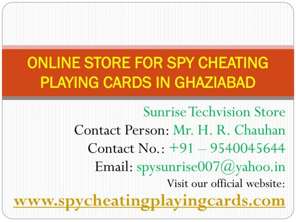 Get Genuine Price Spy Cheating Playing Cards in Ghaziabad