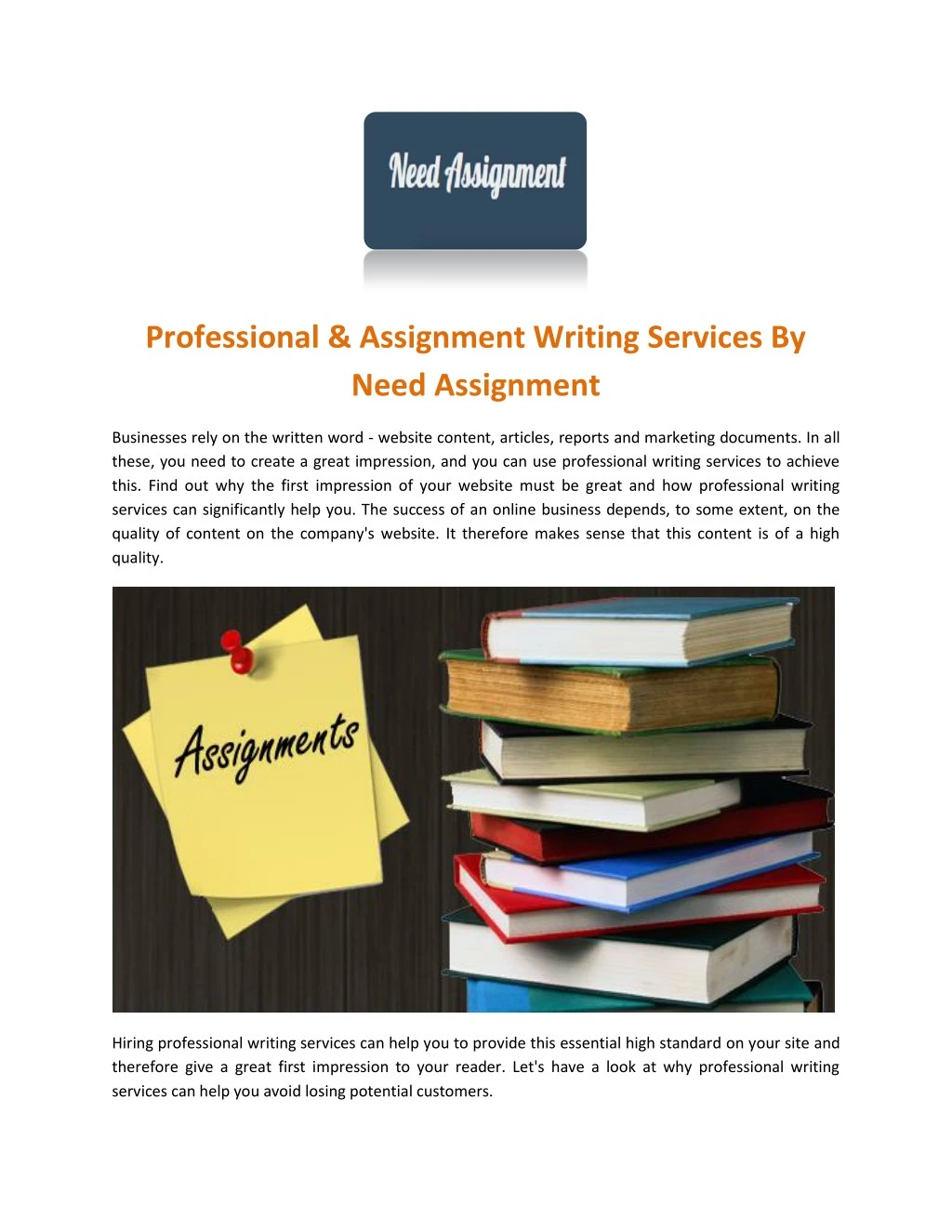 professional assignment writing services by need