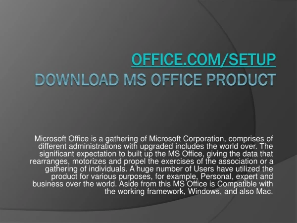 office com setup download ms office product