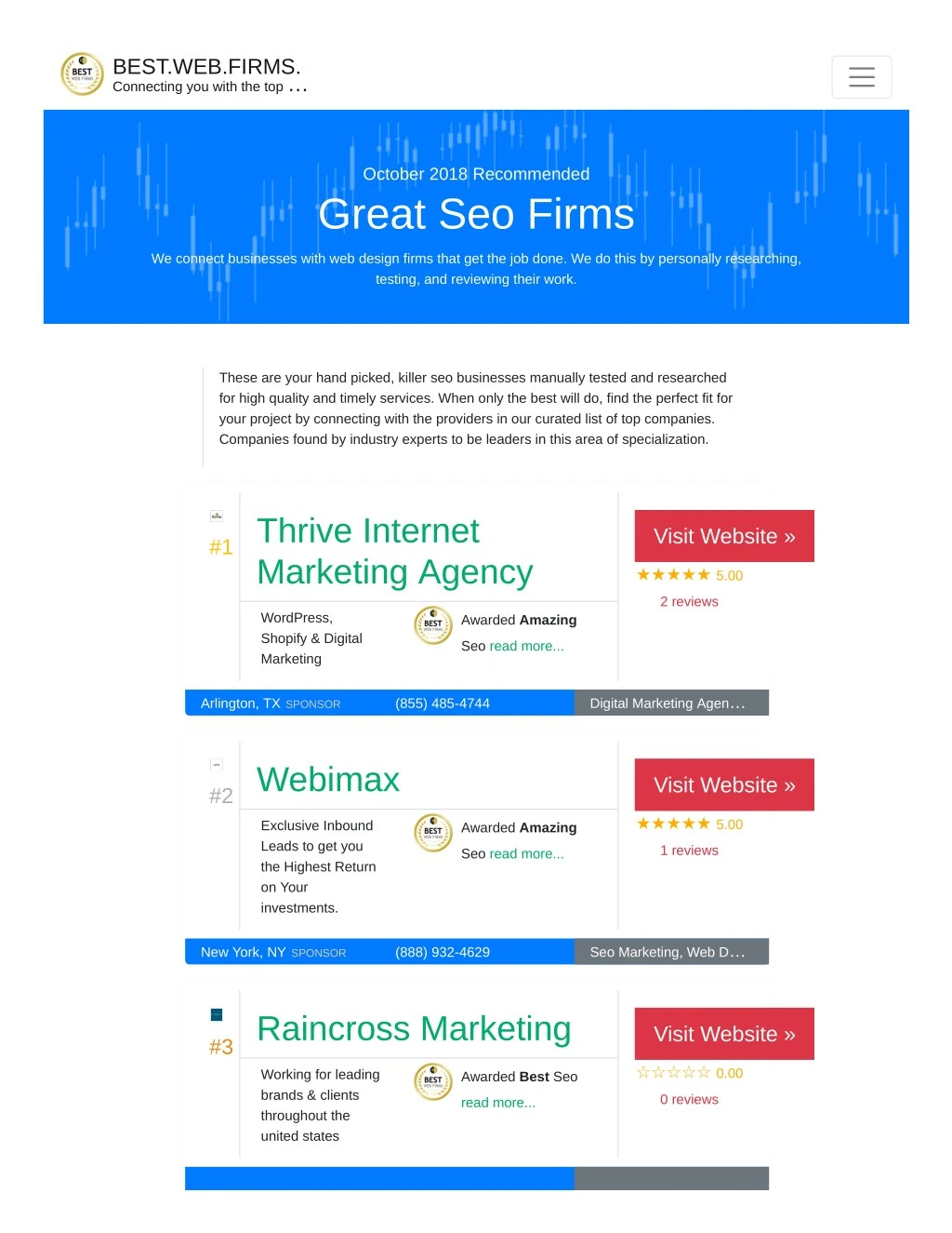 best web firms connecting you with the top