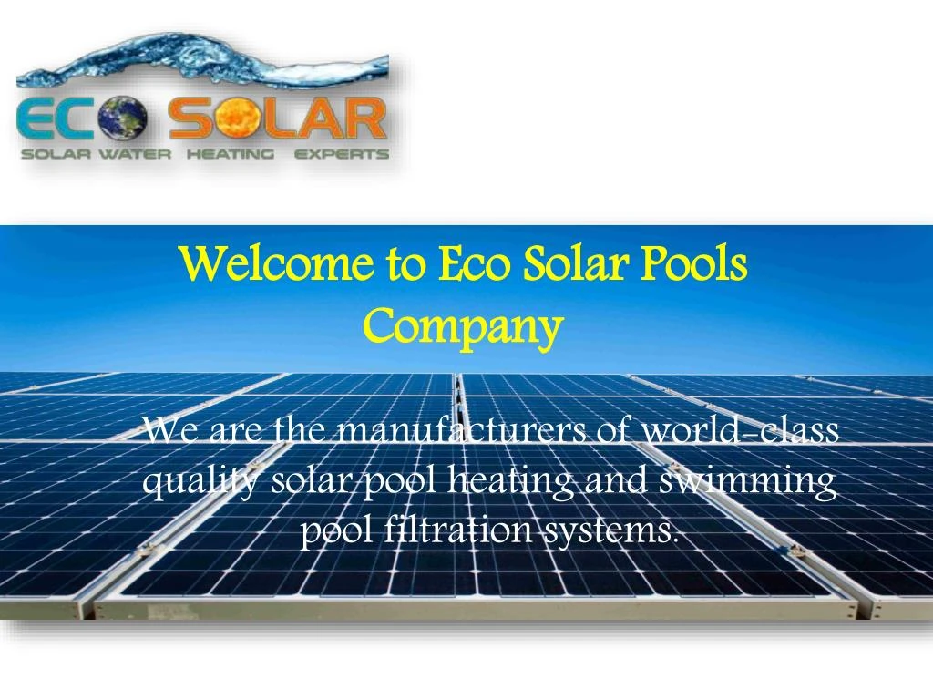 welcome to eco solar pools company