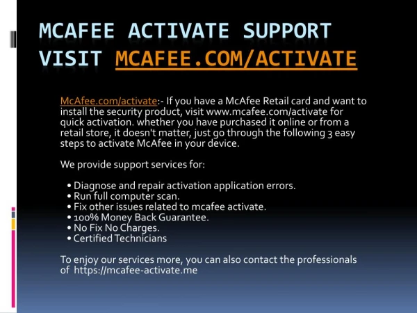 mcafee activate support visit mcafee com activate