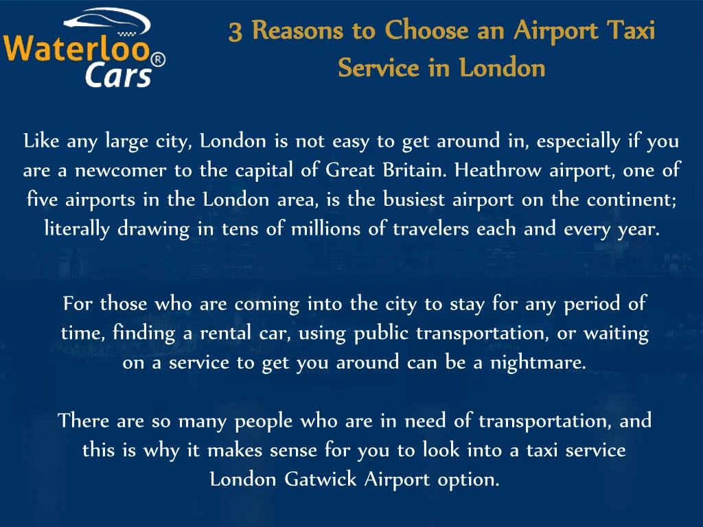 3 reasons to choose an airport taxi service
