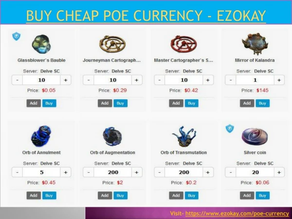 Buy Cheap Poe currency - EzOkay