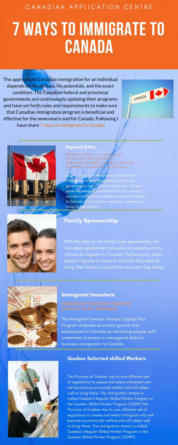 7 WAYS TO IMMIGRATE TO CANADA