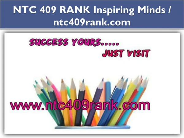 NTC 409 RANK Inspiring Minds / ntc409rank.com