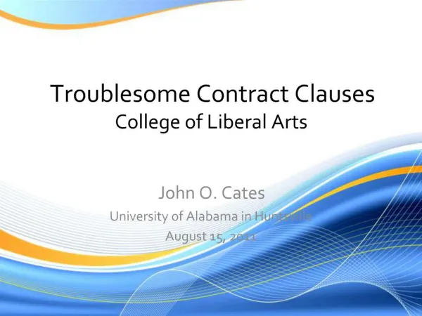 Troublesome Contract Clauses College of Liberal Arts