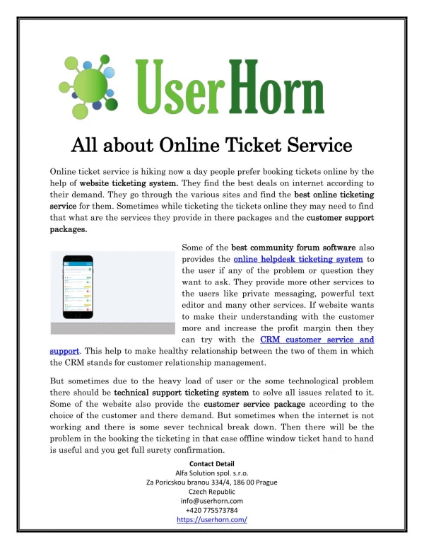 All about Online Ticket Service