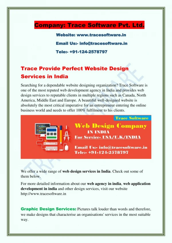 Trace Provide Perfect Website Design Services in India