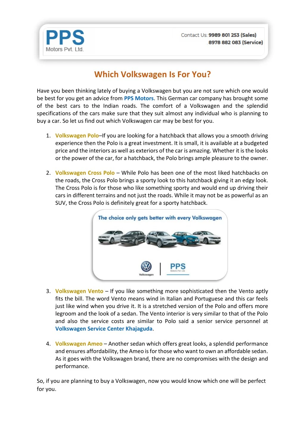 which volkswagen is for you