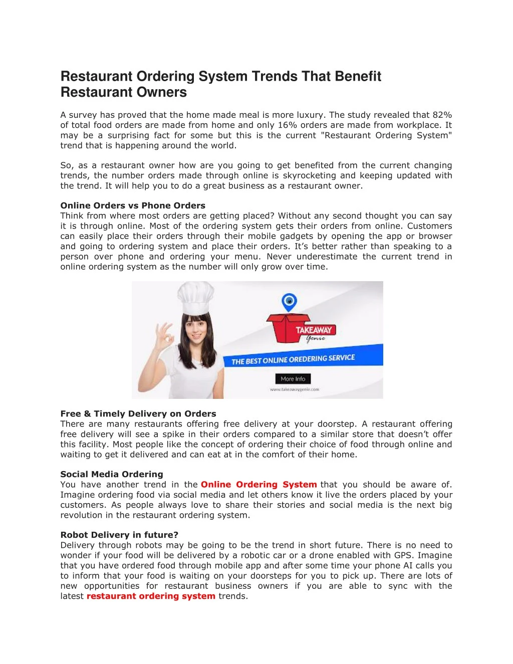 restaurant ordering system trends that benefit