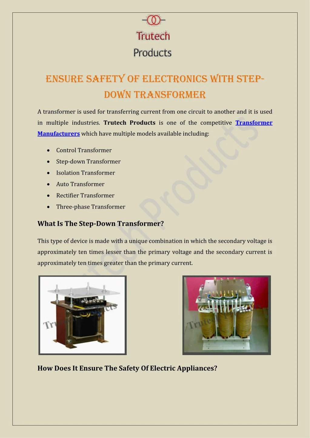 ensure safety of electronics with step down
