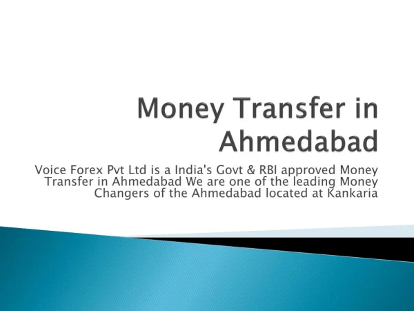 Money Transfer in Ahmedabad